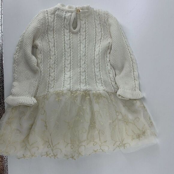 TAHARI 2T White Cable Knit Sweater Tutu Dress - Picture 6 of 9